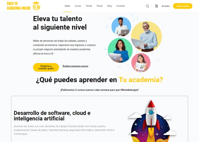 Plataforma de academia con Buddyboss